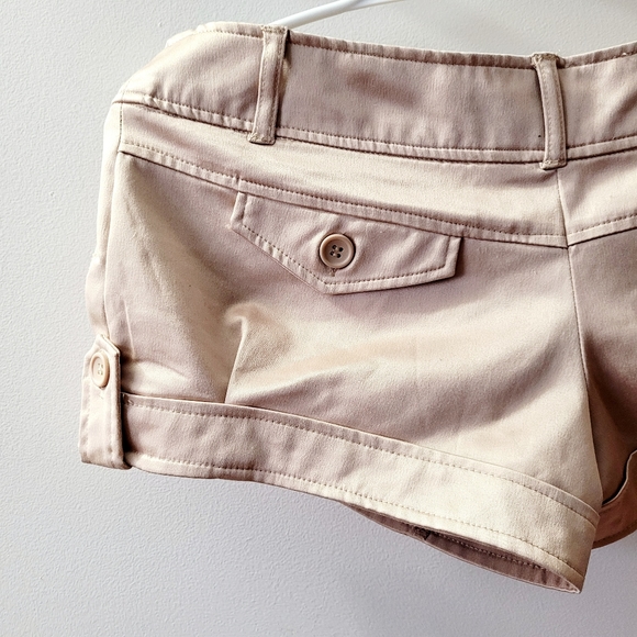Women's Beige Satin Summer Shorts - Picture 5 of 5